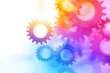 © Nalinthip - A colorful image of gears with a white background