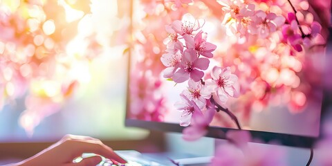 A person working on a website design on a computer, focusing on the development of a professional site.