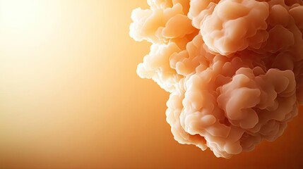 Poster - Dust pollution concept. Abstract smoke cloud creating a vibrant backdrop with warm hues of orange.