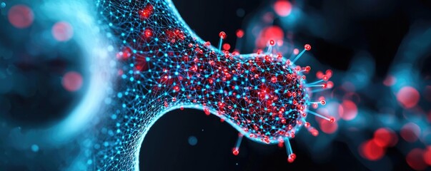 Poster - Dust pollution concept. A close-up view of molecular structure in vibrant colors and intricate details.