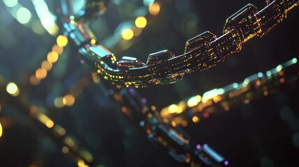 Poster - Abstract Digital Chain: A Symphony of Light and Technology