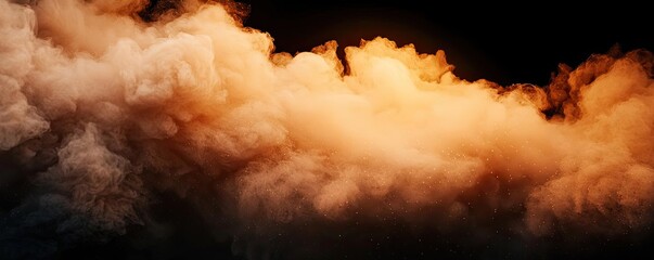 Poster - Dust pollution idea. A stunning wave of orange and brown clouds illuminated by soft ambient light.