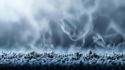 Poster - Dust pollution idea. Abstract image of smoke rising from the ground, creating a mystic atmosphere.