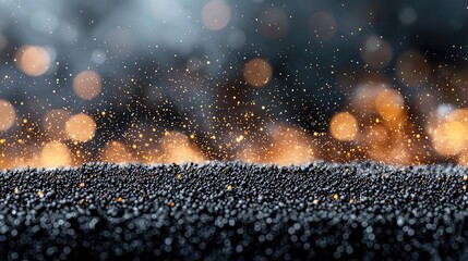 Aufkleber - Dust pollution idea. Abstract image of dust and particles in a dramatic, smoky atmosphere with glowing elements.