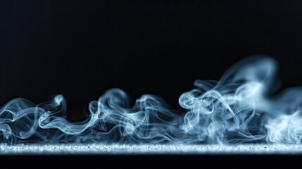 Poster - Dust pollution idea. Soft, swirling smoke patterns against a dark background, creating a mystical atmosphere.