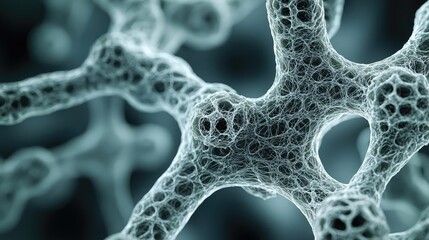 Poster - Dust pollution idea. Close-up view of a complex molecular structure showcasing intricate details.