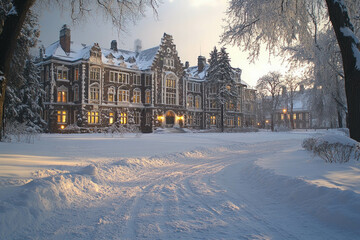 Wall Mural - College In Winter