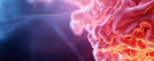 Poster - Dust pollution idea. Close-up view of molecular structures with vibrant colors and intricate details.