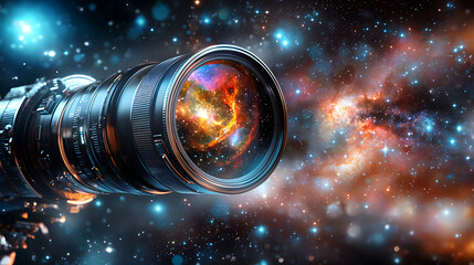 Poster - Capturing the cosmos telescope photography of galactic wonders in space stunning visuals astrophotography perspective