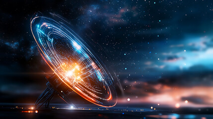 Poster - Galactic signal reception event unknown location digital art cosmic environment futuristic viewpoint sci-fi concept