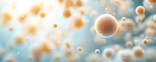 Poster - Dust pollution idea. Abstract representation of cells and molecules in a vivid, colorful environment.