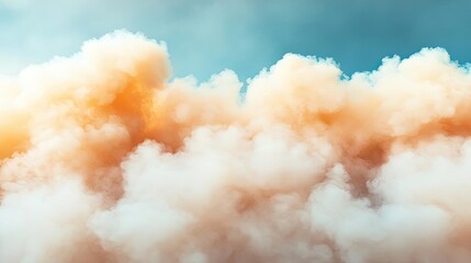 Aufkleber - Dust pollution idea. Soft pastel clouds blending harmoniously against a blue sky, evoking calm and serenity.