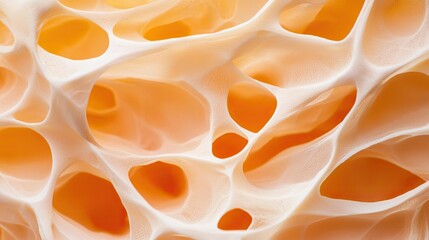 Poster - Dust pollution concept. Abstract close-up of porous coral-like structure in soft orange and white hues.