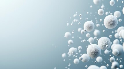 Poster - Dust pollution idea. Abstract illustration of floating spheres in a soft gradient background.