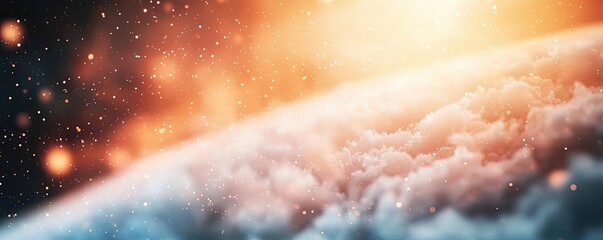 Aufkleber - Dust pollution idea. Stunning view of Earth's atmosphere with vibrant colors and cosmic elements.