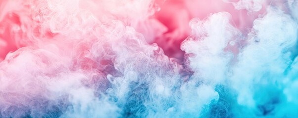 Aufkleber - Dust pollution idea. Colorful smoke clouds in shades of pink and blue create a dynamic visual composition.