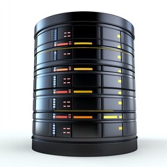 Poster - Rack of Server Units Displaying Multicolored Lights, Indicating Activity and Status of Components in a Data Center