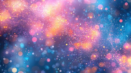 Poster - Dust pollution idea. Vibrant abstract background with colorful bokeh and sparkling elements for creative design.
