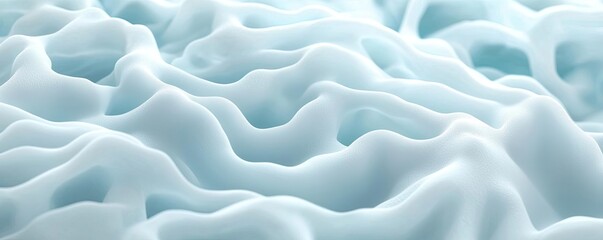 Poster - Dust pollution idea. Abstract texture of flowing waves in soft blue and white tones, perfect for backgrounds.