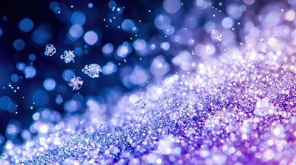 Poster - Dust pollution concept. A mesmerizing blend of shimmering bokeh lights in purple and blue shades.