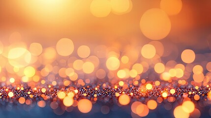 Aufkleber - Dust pollution idea. Beautiful abstract bokeh lights in warm hues creating a magical atmosphere.