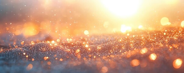 Poster - Dust pollution idea. Sparkling water droplets illuminated by sunlight create a mesmerizing, tranquil scene.