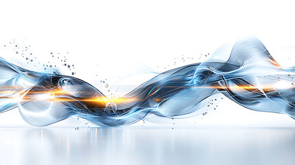 Poster - Dynamic flow of water waves abstract art digital design minimalist background aesthetic perspective for modern decor