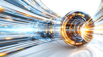 Poster - Dynamic light trails and futuristic energy flow digital space abstract visualization high-tech environment motion concept