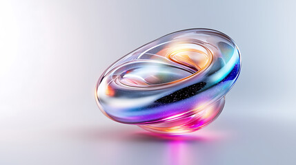 Poster - Dynamic abstract sculpture digital art modern aesthetics colorful light effects futuristic theme