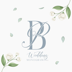 Wall Mural - PB BP initial wedding logo monogram