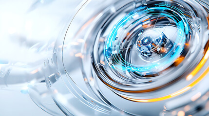 Poster - Futuristic digital interface technology sector graphic design clean environment close-up view innovation concept
