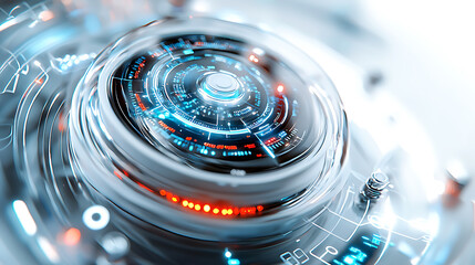Poster - Futuristic technology concept digital space graphic design sci-fi environment close-up viewpoint high-tech visualization