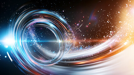 Fototapete - Dynamic light swirl action abstract background digital art vibrant colors close-up view motion concept for creativity