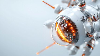 Poster - Futuristic robotic sphere technology showcase digital art minimalist environment close-up view innovation concept