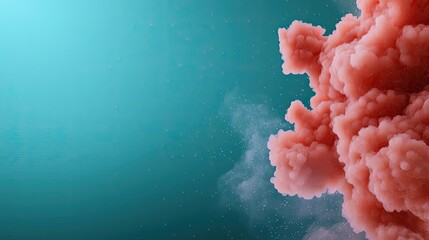 Aufkleber - Dust pollution concept. A mesmerizing pink smoke cloud disperses in a vibrant teal background.