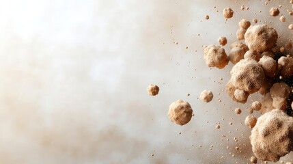 Poster - Dust pollution concept. Abstract representation of airborne particles suspended in a light atmosphere.