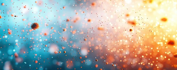 Aufkleber - Dust pollution idea. Vibrant abstract background showcasing colorful particles in dynamic motion.
