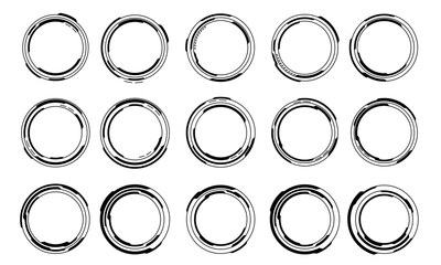 Poster - Set of sci fi black circle user interface elements technology futuristic design modern creative on white background vector