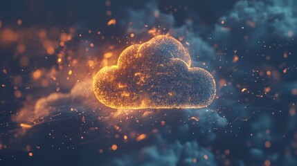Poster - Digital Cloud Computing Network:  A Glowing Nebula of Data and Connectivity