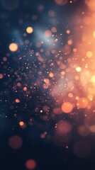 Poster - Abstract Blurred Bokeh Background with Golden and Blue Lights, Festive Sparkle Effect.