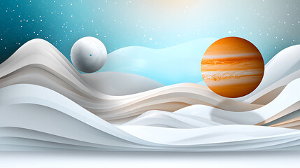 Poster - Celestial exploration outer space digital art cosmic landscape wide view universe concepts