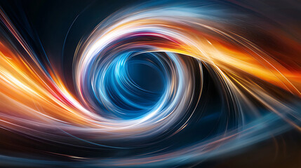 Poster - Dynamic motion of light in a cosmic swirl abstract art digital illustration vibrant colors futuristic concept
