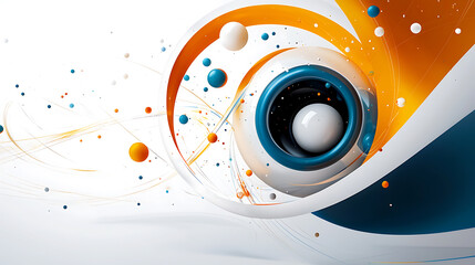 Poster - Dynamic abstract design with colorful swirls and 3d elements digital art modern aesthetic vibrant environment creative perspective