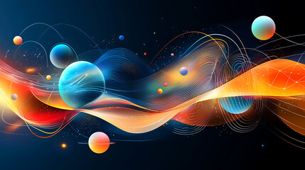 Poster - Dynamic abstract digital art futuristic theme vibrant colors motion graphics cosmic elements exploration of creativity