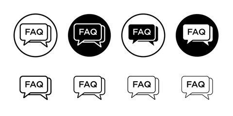 Wall Mural - FAQ icon Flat art illustration in outline