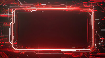 Poster - Dynamic red circuit frame display digital art design abstract high-tech environment futuristic viewpoint visual concept