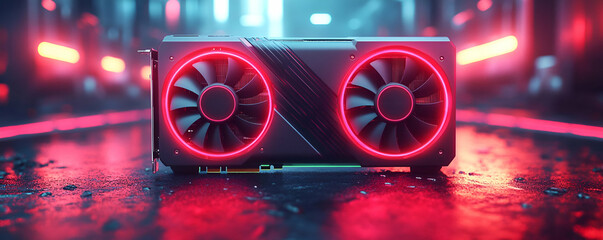 Poster - Red GPU, city night, tech ad