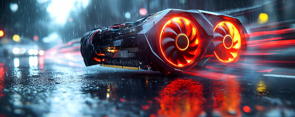 Poster - GPU Racing City Rain Night