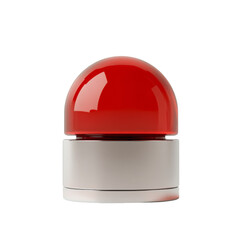 Aufkleber - A red dome-shaped emergency button atop a white cylindrical base, suggesting an alarm system.