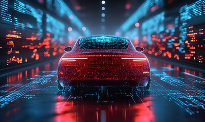 Poster - Digital Car Driving Data Tunnel, Future Tech